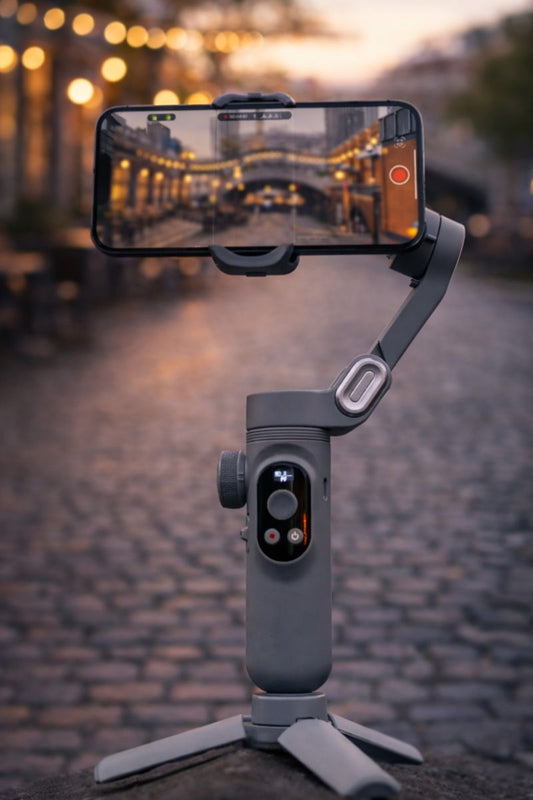 AOCHUAN Smart X Pro – 3-osiowy gimbal do smartfona z OLED, śledzeniem twarzy i lampą RGB